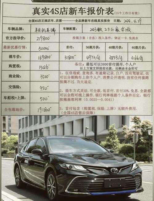 最新款凯美瑞报价/2022款凯美瑞价格及图片